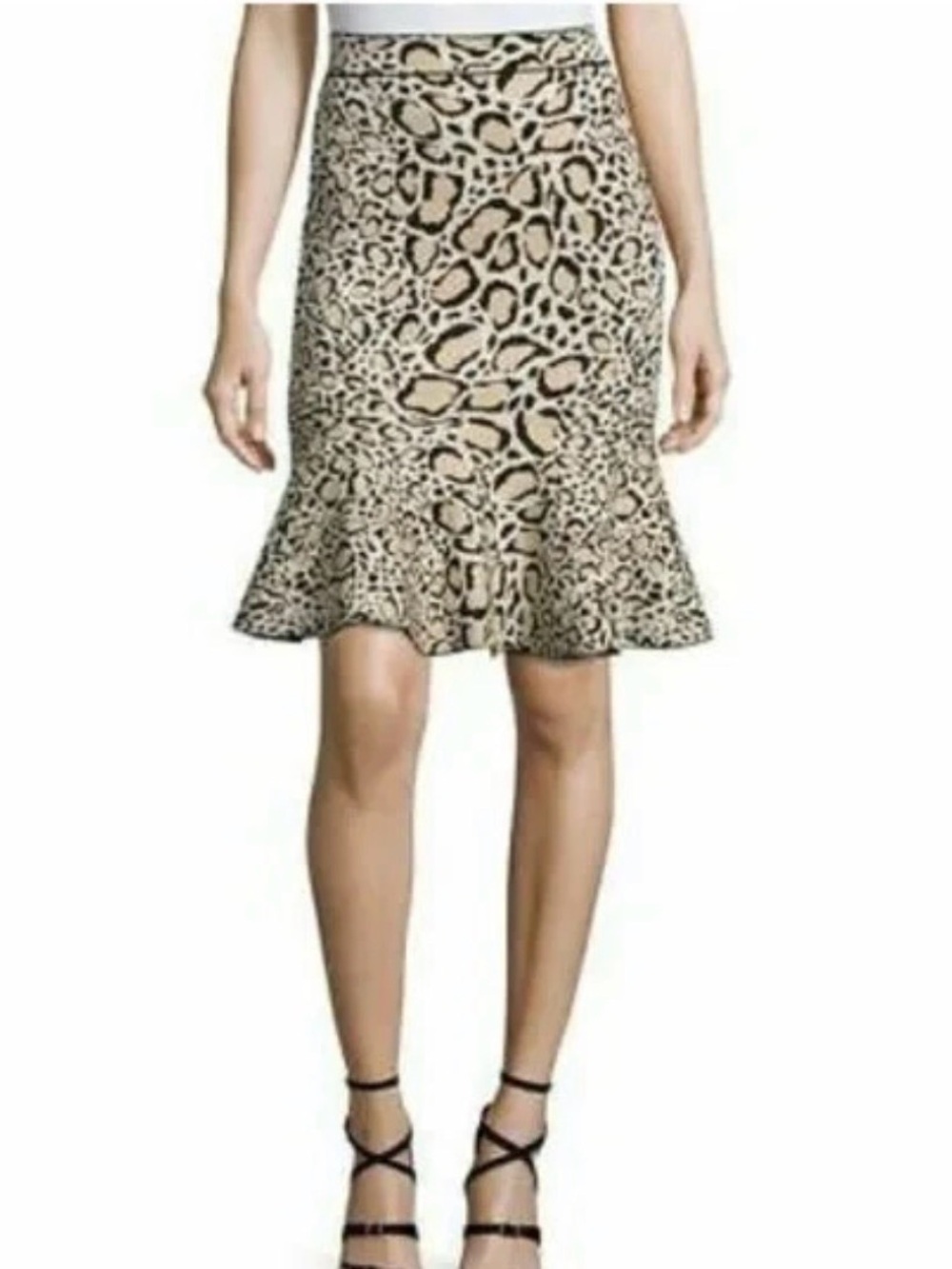 BCBGMAXAZRIA Leopard Print Bethani
Stretch Knit Trumpet Skirt